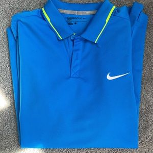 Blue nike golf polo